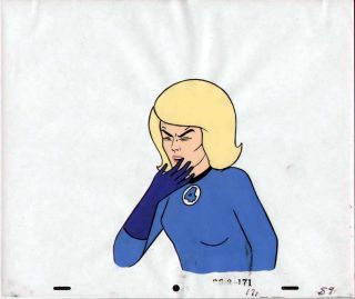 1967 Fantastic Four Sue Storm Animation Art Cel 1960s Hand - Painted Cell