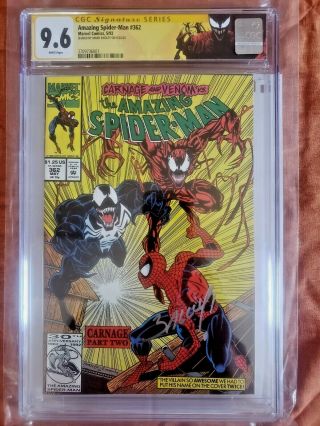 The Spider - Man 362 Carnage Venom Cgc 9.  6 Signed Mark Bagley Key 361