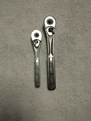 Vintage Craftsman 3/8 " And 1/4 " Drive Ratchets.  Made In Usa