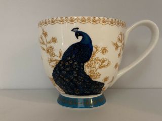 Portobello By Inspire Floral Peacock Bone China Tea Coffee Cup Mug