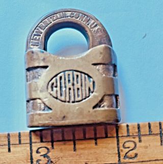 Antique Corbin Miniature Padlock,  No Key