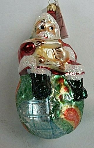 Christopher Radko " On Top Of The World " 1995,  Hand Painted Hand Blown Ornament