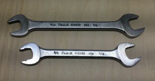2 Vintage Par - X Open End Wrenches,  5/8 X 11/16,  11/16 X 3/4 By Snap - On