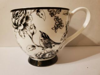 Portobello By Inspire Coffee Mug Cup Black Bird Floral On White