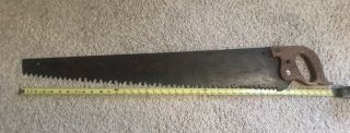 Vintage 42” W 36 “ Blade 1 Or 2 Hand Saw Tree Trimming,  Firewood,