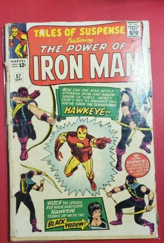 Tales Of Suspense 57 Silver Age Marvel 60 1st Appearance Of Hawkeye Vg