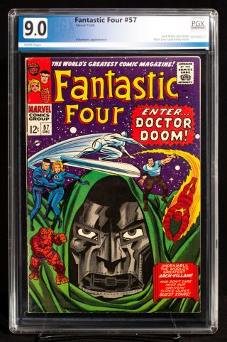 Fantastic Four 57 (1966) Pgx 9.  0 Vf/nm Very Fine/near Doom Cover,  Cgc