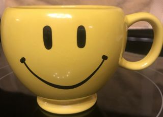 Teleflora Smiley Face Mug Large Yellow Ceramic Coffee Cup Planter Happy Shp