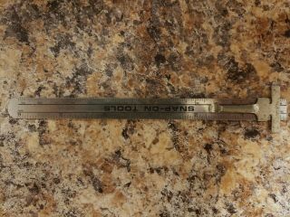 Vintage Snap On Tools Pocket Ruler Sliding Clip Depth Gauge Tool