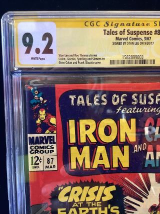 Tales Of Suspense 87 CGC SS Stan Lee Signed Graded 9.  2 2