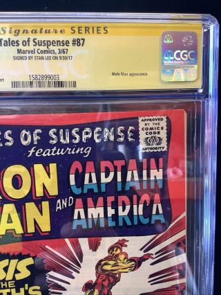 Tales Of Suspense 87 CGC SS Stan Lee Signed Graded 9.  2 3