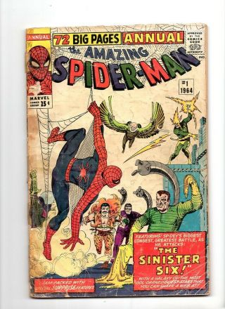 The Spider - Man Annual 1,  1964,  Origin; 1st App Sinister Six