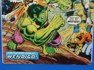 INCREDIBLE HULK 180 1974 Marvel Bronze Key 1st WOLVERINE Wendigo NO MVS STAMP 4