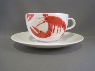 Studio Nova Lobster Red Demitasse Cup & Saucer Red & White