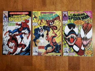 The Spider - Man 361 362 363 1st Prints (1992) Nm,  Intro.  Carnage