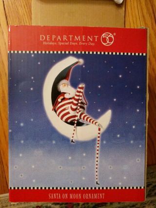 Department 59 Santa On Moon Ornament