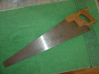 Disston Saw No.  D - 23 Handsaw 11pt.  /26 " Saw Wood Handle Made In Usa