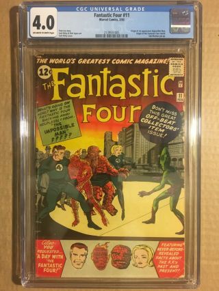 Fantastic Four 11 CGC 4.  0 OW/W Pages 1963 1st Appearance of Impossible Man 2