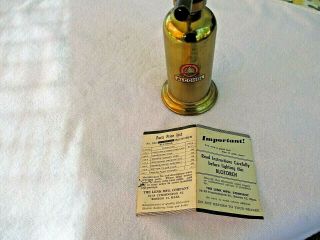 Lenk Manufacturing Co Alcohol Blowtorch Model 105 With Instructions