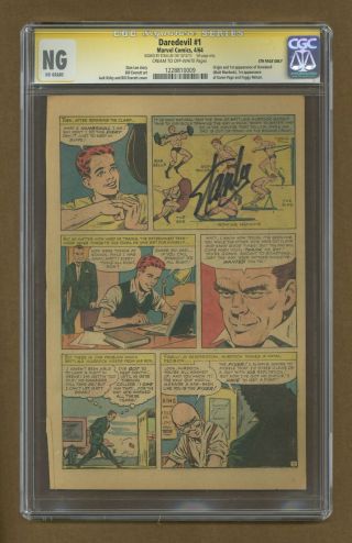 Daredevil 1 Cgc Ng 5th Page Only Ss 1228810009 1st App.  Daredevil