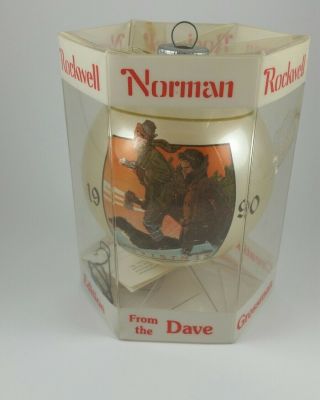 Dave Grossman 1990 Norman Rockwell Ball Christmas Ornament 16th Liminted Edition