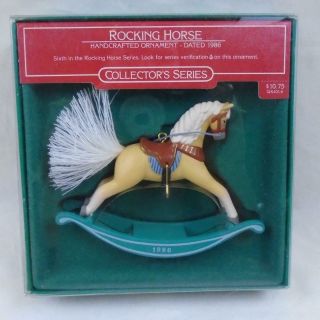Vintage 1986 Hallmark Keepsake Rocking Horse Christmas Ornament Wbox S&h Vc