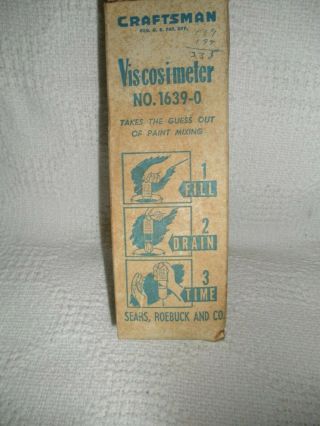 Vintage Sears Craftsman Viscosimeter Paint Meter Tool Vis - Cos - I - Meter - No.  1639 - 0