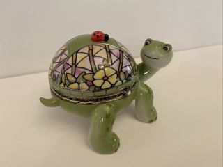 Bradford Exchange Arleigh Elliott Wonders Of Nature Turtle Music Box “pansy "