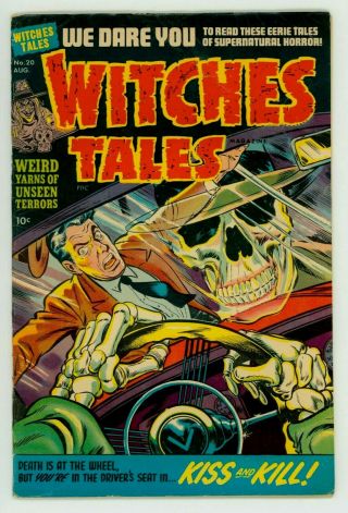 Witches Tales 20 Vg - 3.  5 Classic Skull Cover Elias Pre - Code Horror Comic 1953