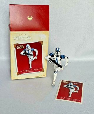 Hallmark Star Wars Clone Trooper Lieutenant 2005 Xmas Ornament W/ Box.  Insert