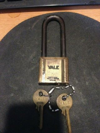 Rare Vintage Yale & Towne Lock Co.  Padlock Lock With 2 Keys
