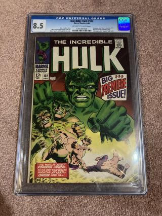 Incredible Hulk 102 Cgc 8.  5 Ow/w Pgs 1st Issue Origin Premiere Marvel