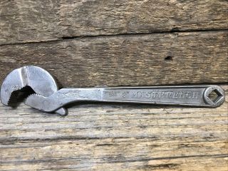 Vintage HELLER MASTERENCH / 8 Inch Wrench / Mechanic Tool w/spring loaded Jaw 3