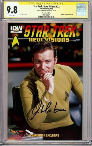 Star Trek: Visions 22 Photo Cover_cgc 9.  8 Ss_signed By William Shatner