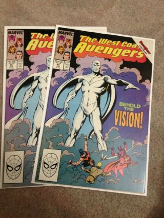2 Copies West Coast Avengers 45 1st: White Vision Nm -