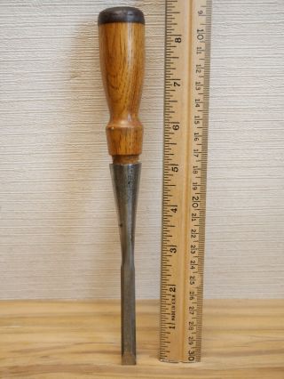 Old Woodworking Tools Vintage 3/8 " Stanley Defiance Bevel Edge Socket Chisel