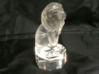 Goebel Frosted Crystal Glass Sitting Lion Figurine / Paperweight