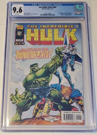 Incredible Hulk 449 Cgc 9.  6 (1st App.  Of Thunderbolts. ) Introduction To Mcu Soon.