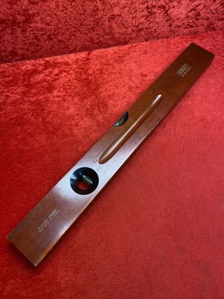 Vintage Stanley No.  0 Cherry Wood & Brass Level 24” Made In Usa / Great