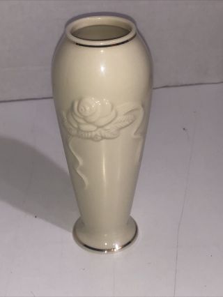 Vintage Lenox China Rose Bud Vase - Ivory With Gold Trim