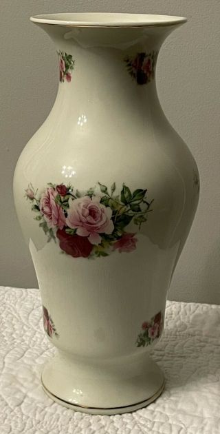 Formalities By Baum Bros Porcelain Victorian Rose 11” Vase