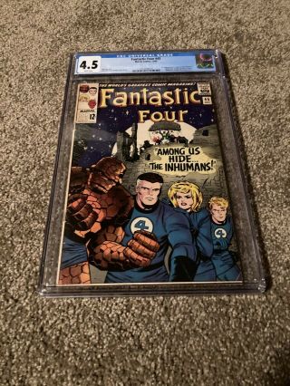 Fantastic Four 45 Cgc 4.  5 - White Pages - 1st.  App.  The Inhumans - Jack Kirby Art