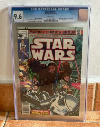 Marvel Comics Star Wars 3 1977 Cgc 9.  6 White Pages Hot