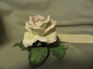 Vtg Lenox Porcelain Sculpture Pink Tea Rose Flower Box 1988