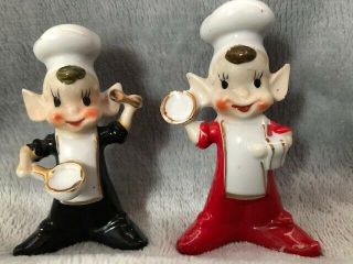 Japan Baking Chef Pixie Elf Elves Salt Pepper Shakers