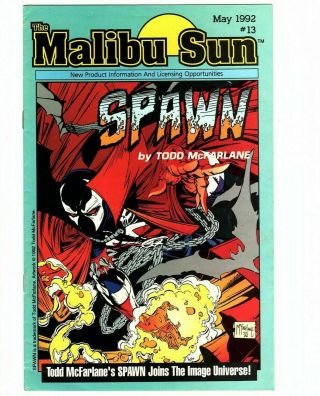 Malibu Sun 13 (malibu) 1992 - First True Appearance Of Spawn In Print - Vg Or,