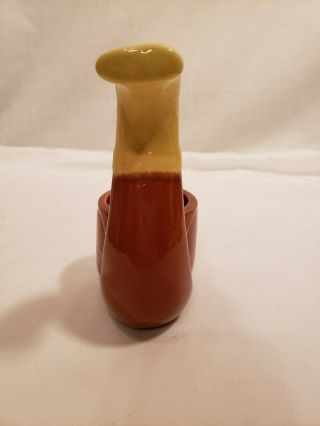 Vintage Ceramic Tobacco Pipe Planter,  Brown & Yellow,  Bowl Planter 2