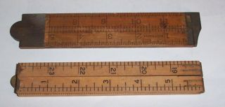 2 Vintage Folding Rules,  Stanley No 36 1/2 R,  Lufkin No 651 Collectible Tool