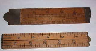2 Vintage Folding Rules,  STANLEY No 36 1/2 R,  LUFKIN No 651 Collectible Tool 2