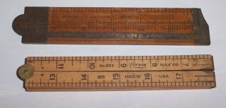 2 Vintage Folding Rules,  STANLEY No 36 1/2 R,  LUFKIN No 651 Collectible Tool 3